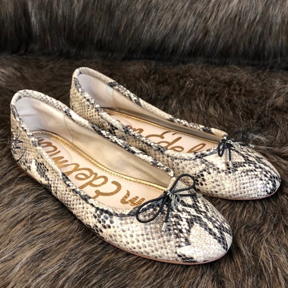 Sam Edelman Snake Print Leather Flats